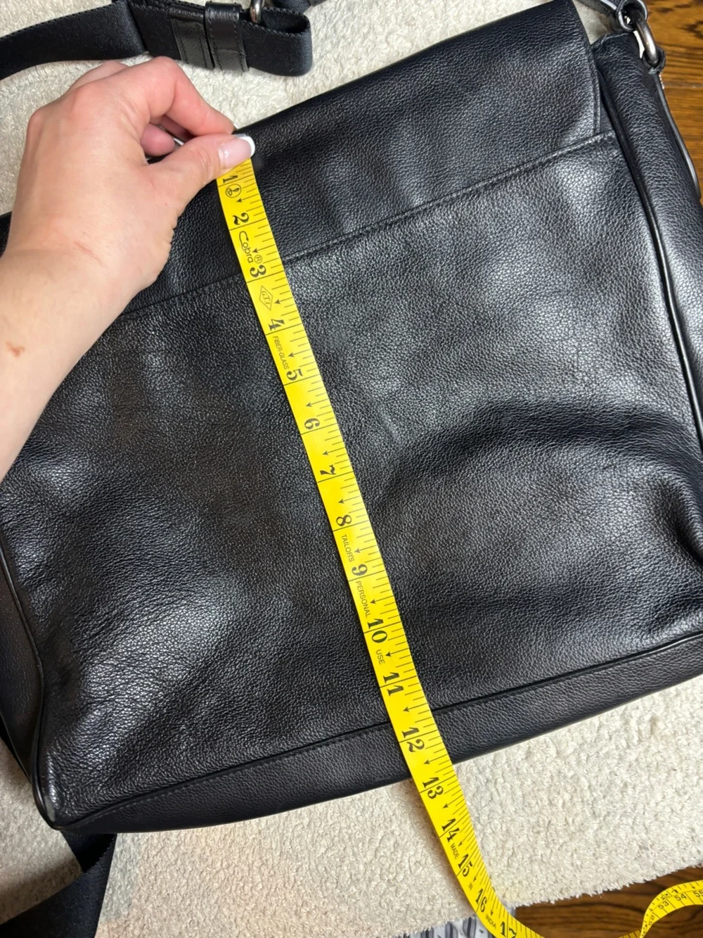 Coach Houston Messenger Leather Laptop Bag Black